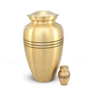 Eterna Gold Premium Brass Cremation Urn for Adults by Farewell Urns