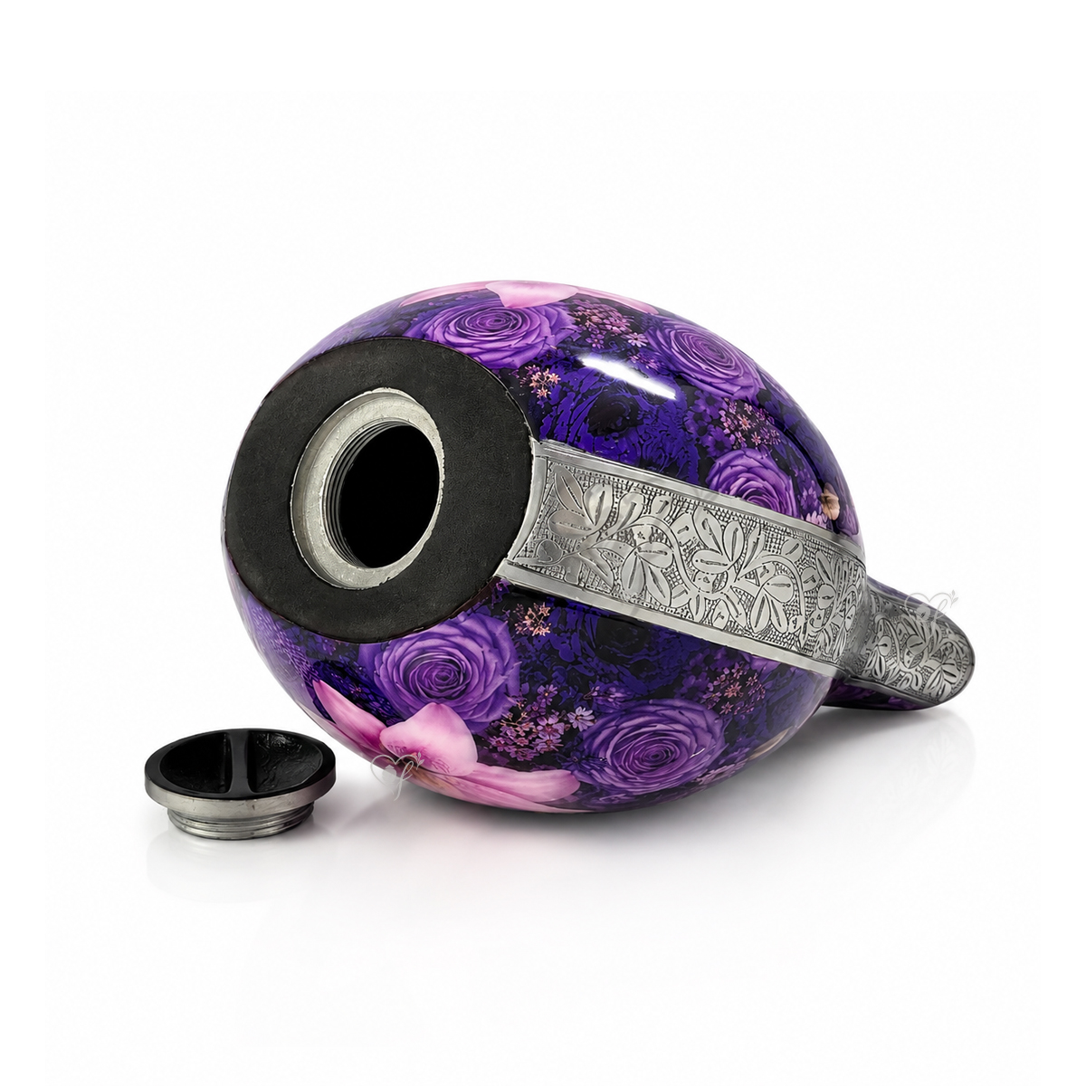 Fiora Amethyst Garden | Teardrop Aluminum Urn with Heart - Image 3