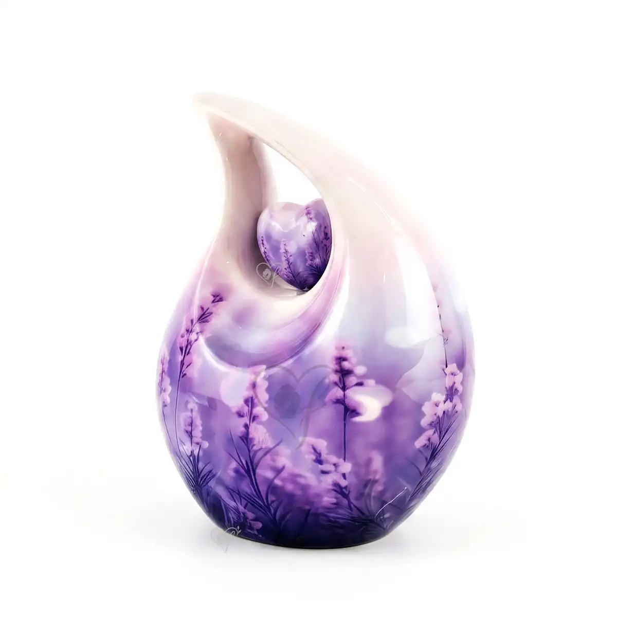 Fiora Lavender | Teardrop Aluminum Urn with Heart - Image 3